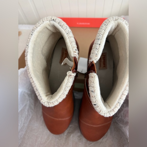 JSport Violet Women's Memory Foam Fax Fur Insulated Ankle Boots Brown Size 8.5 - Picture 10 of 11